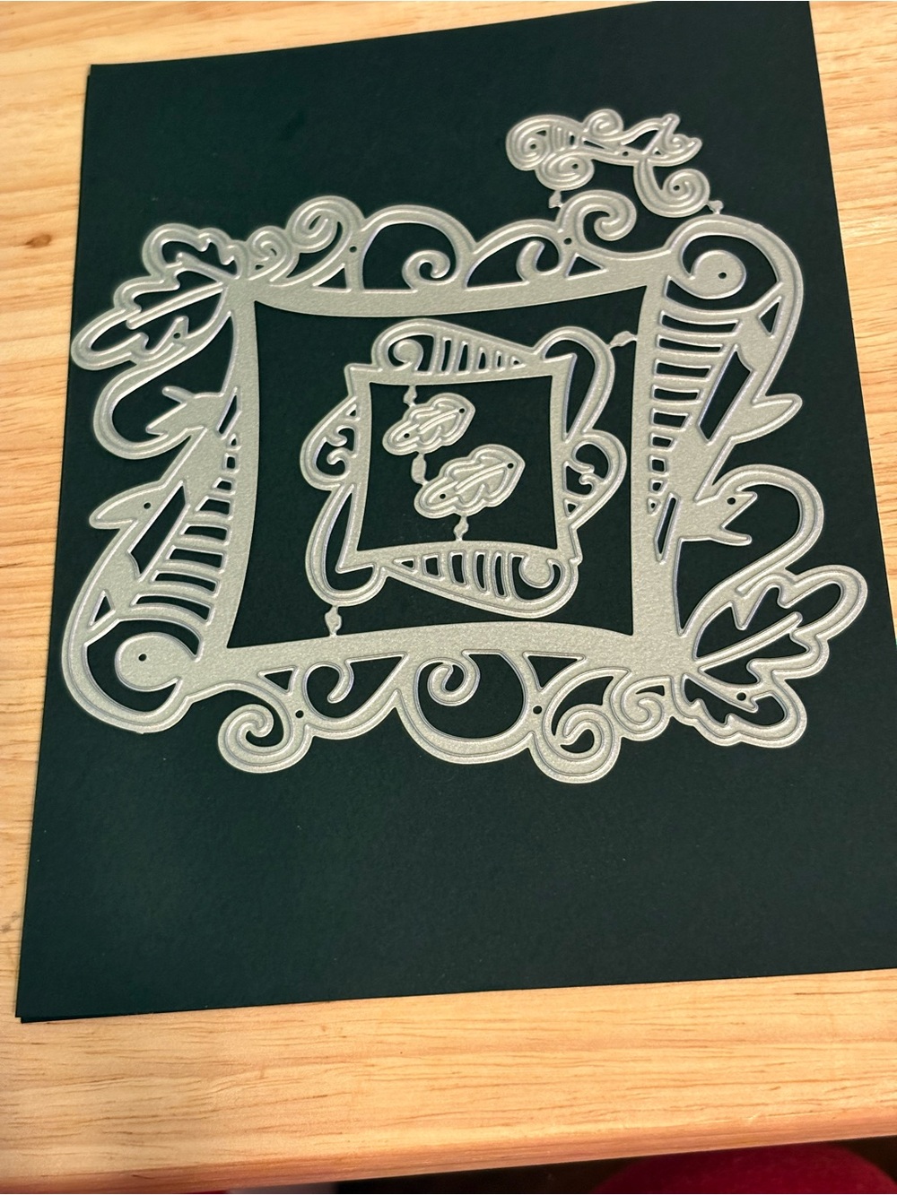 Intricate Silver Decorative Metal Frame Accent
